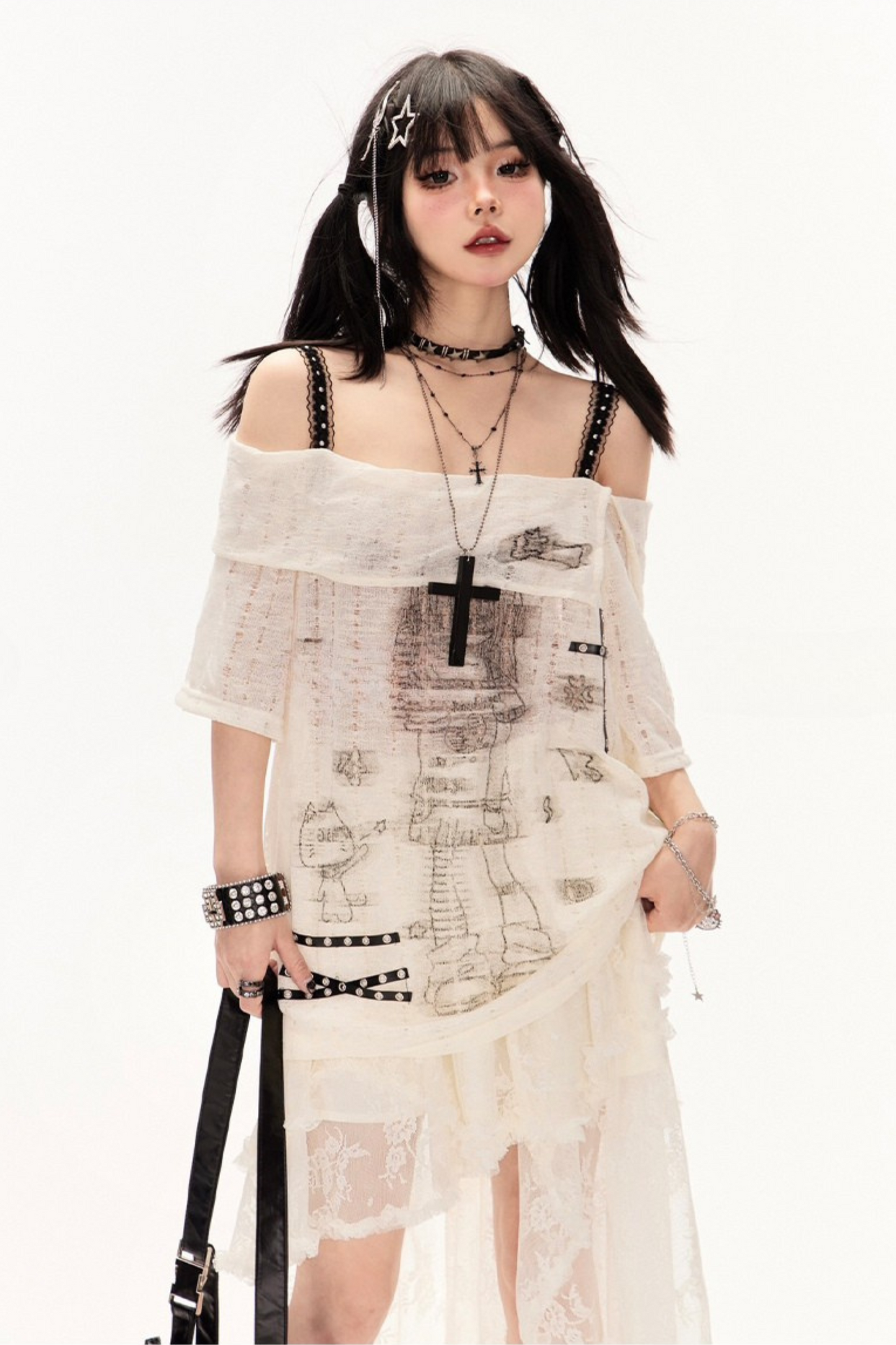 Sweet Irregular Hem Midi Skirt