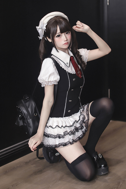 【3月15日予約締切】アカデミーナイトローウエストドレス+インナーパンツ+ネクタイ