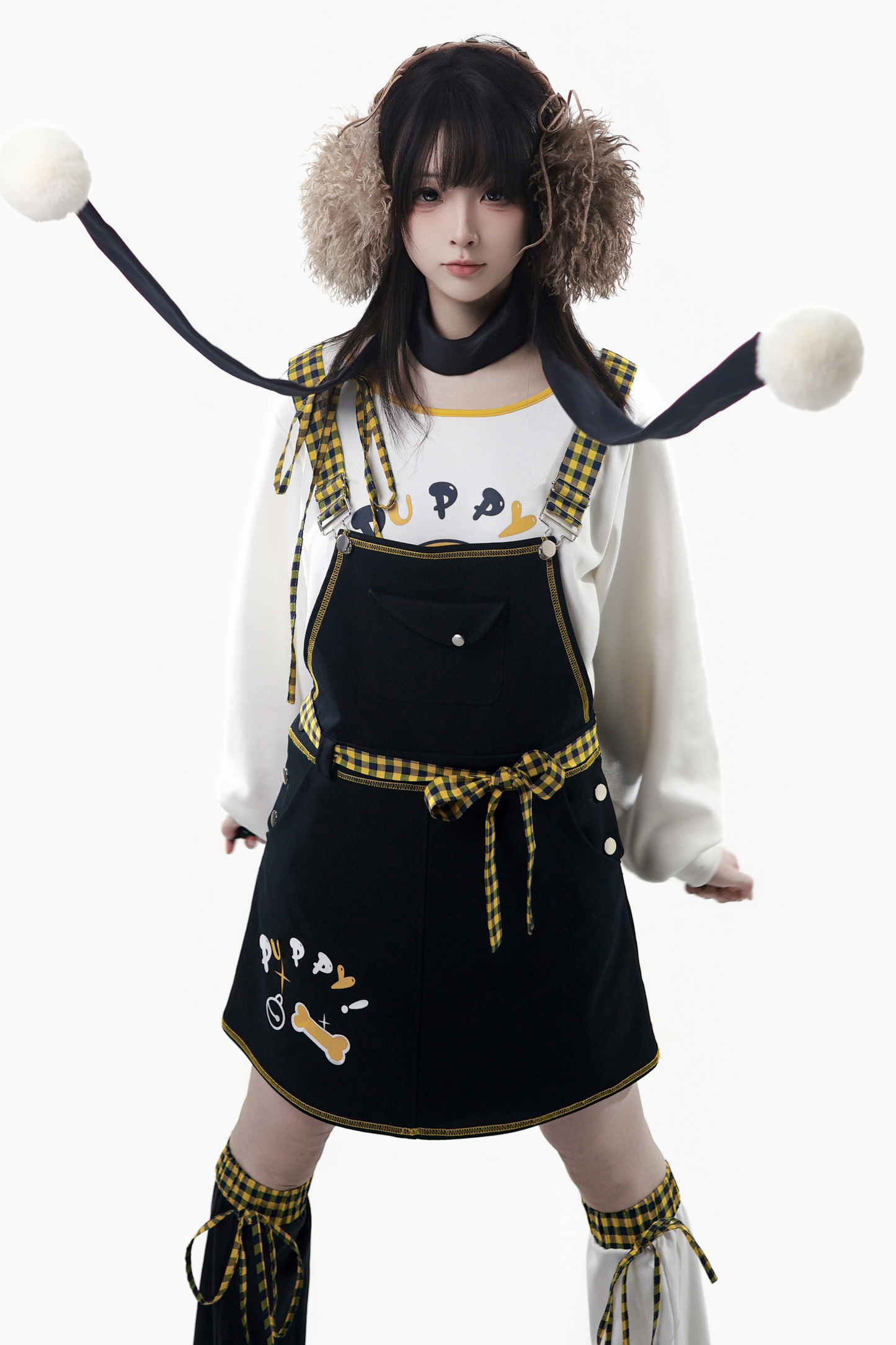 パピーフリーススウェット+フードパーカー+パンツ+スカート+レッグカバー