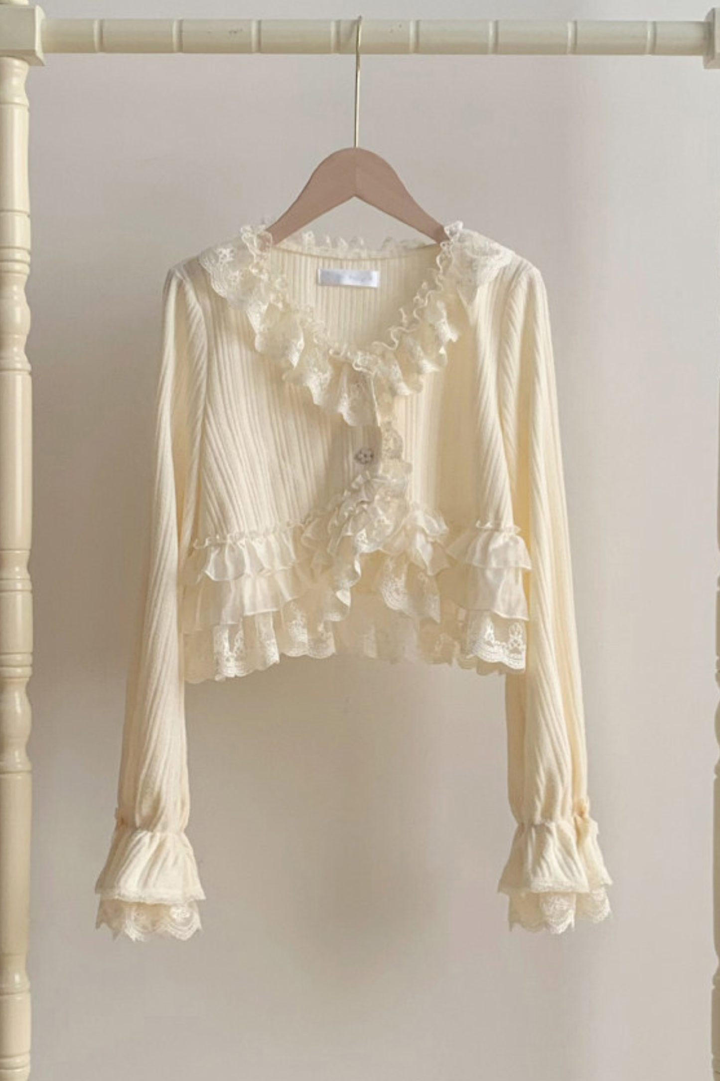 レーストリムニットカーディガン