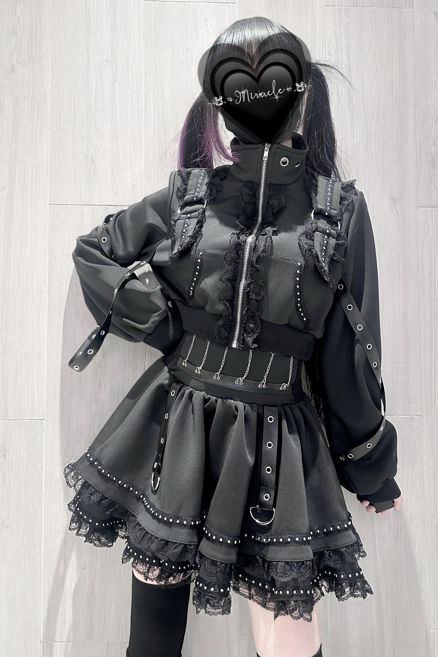 ダークサブカルスポーティジャケット+スカート