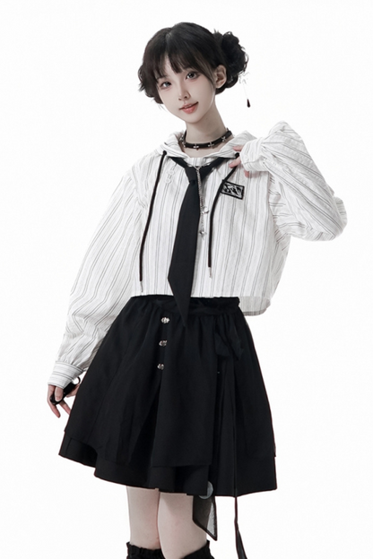 ストライプカップルガールフレンドチャイナセットアップ