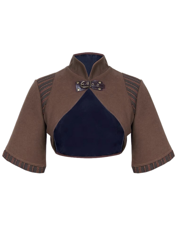 Steampunk Paneled Stand Collar Jacket
