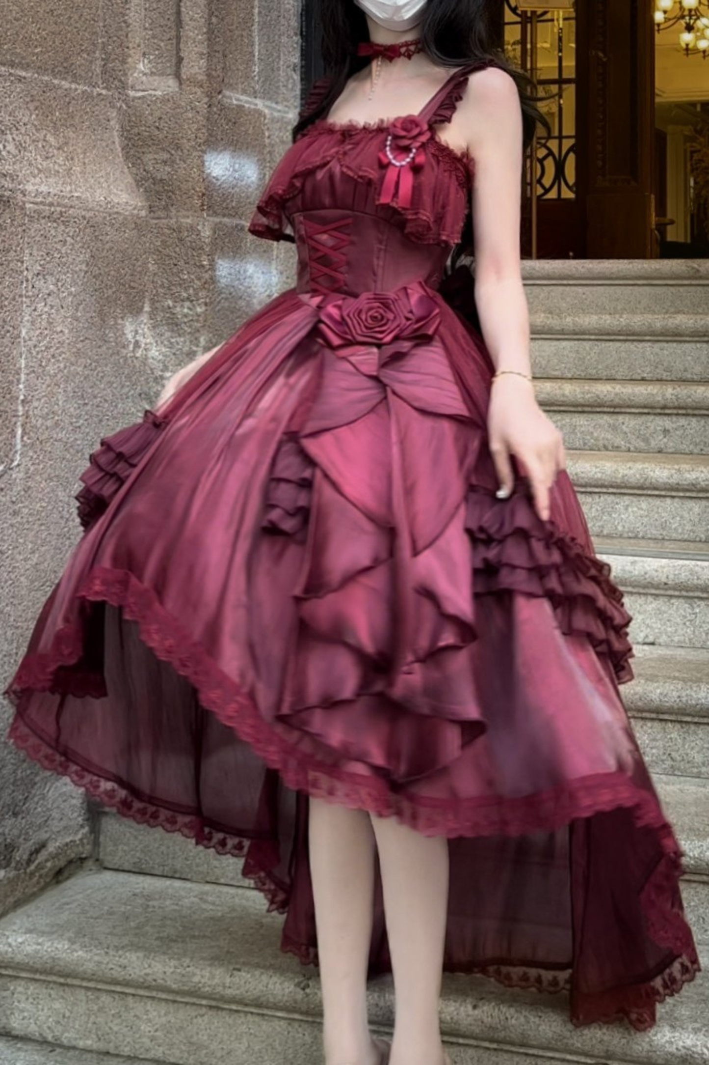 Elegant Style Rose Princess Dress