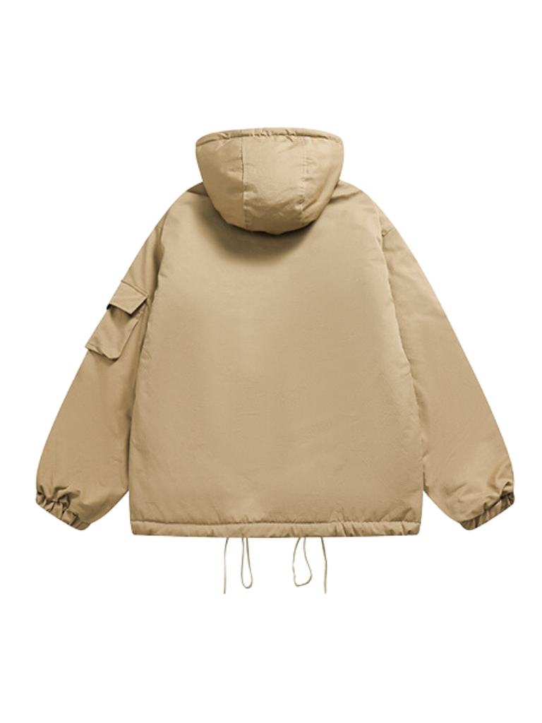 Hoodie Loose Boa Liner Cotton Jacket Coat