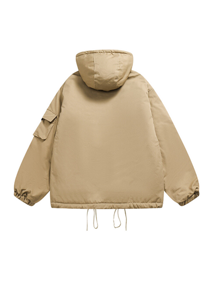 Hoodie Loose Boa Liner Cotton Jacket Coat