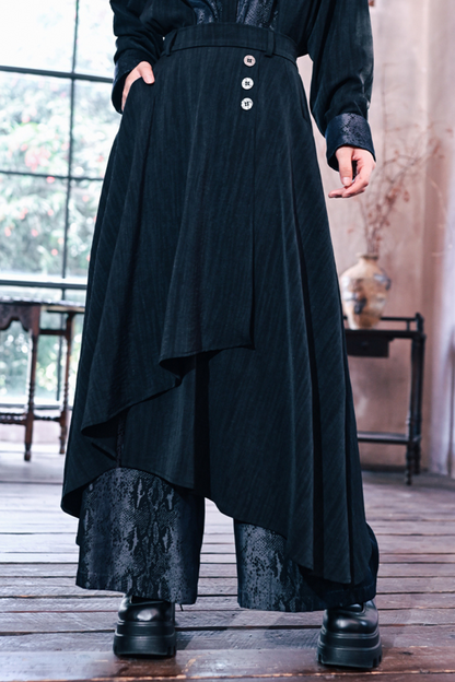 スネークワイドダークチャイナパンツ