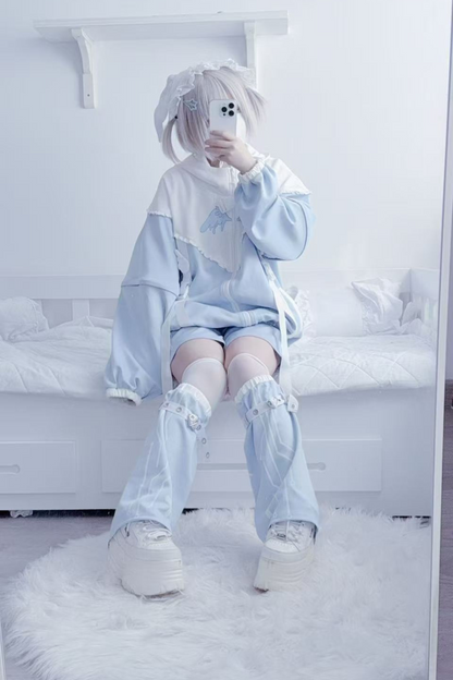 アクア天使サブカルチャーフードジャケット+パンツ+レッグカバー