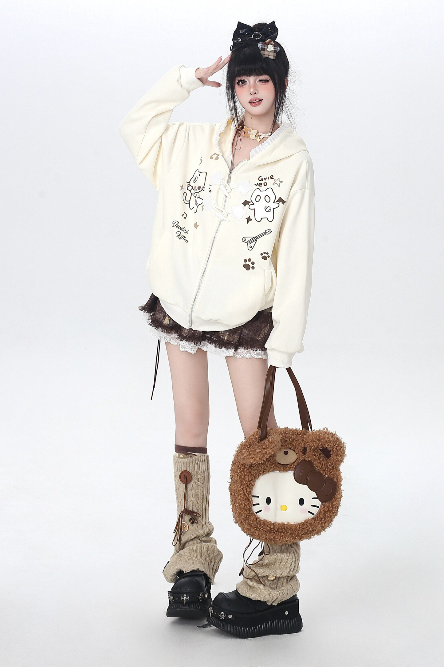 休闲宽松连帽卫衣