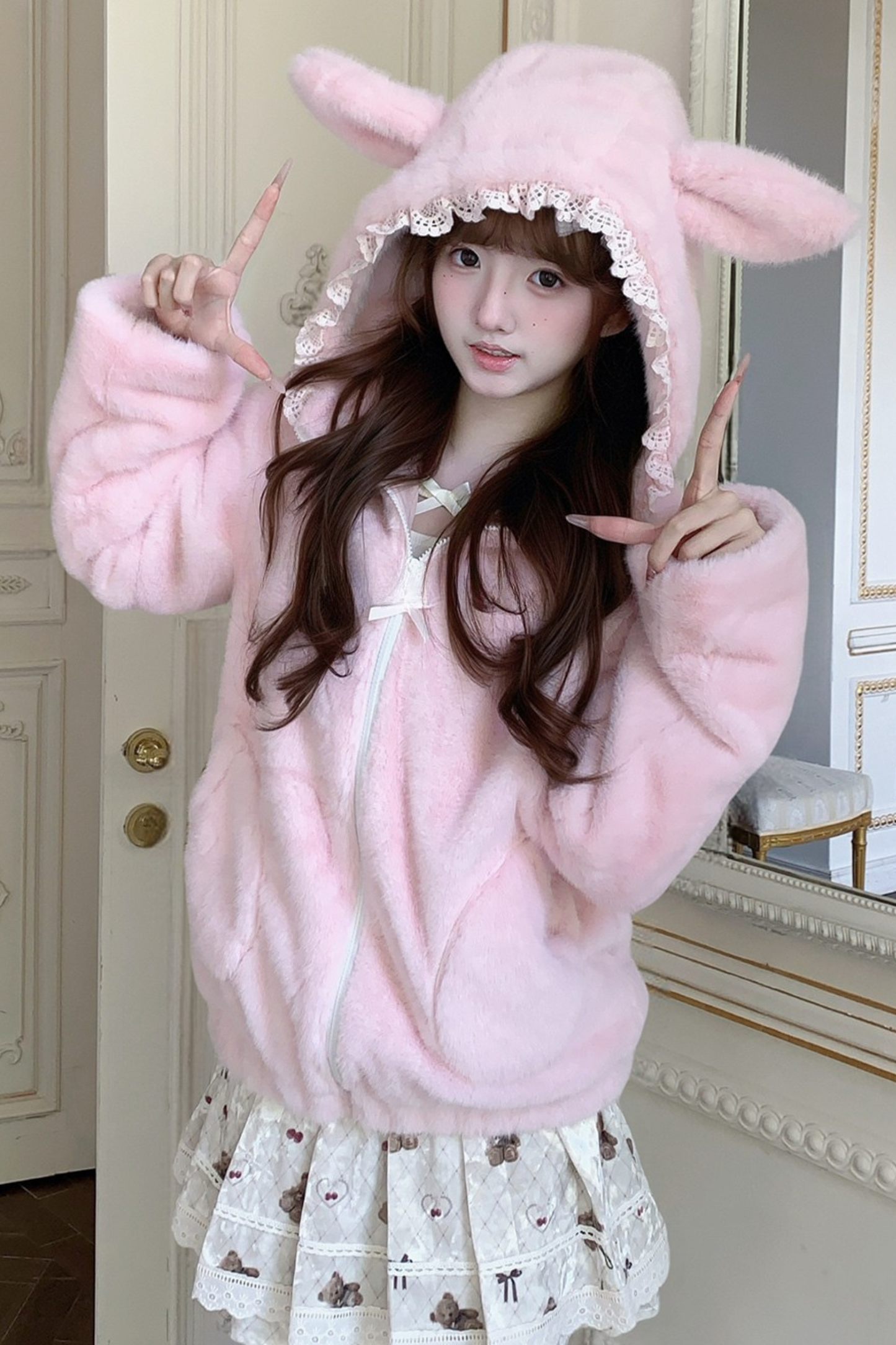 Bunny Fur Pinky Jacket