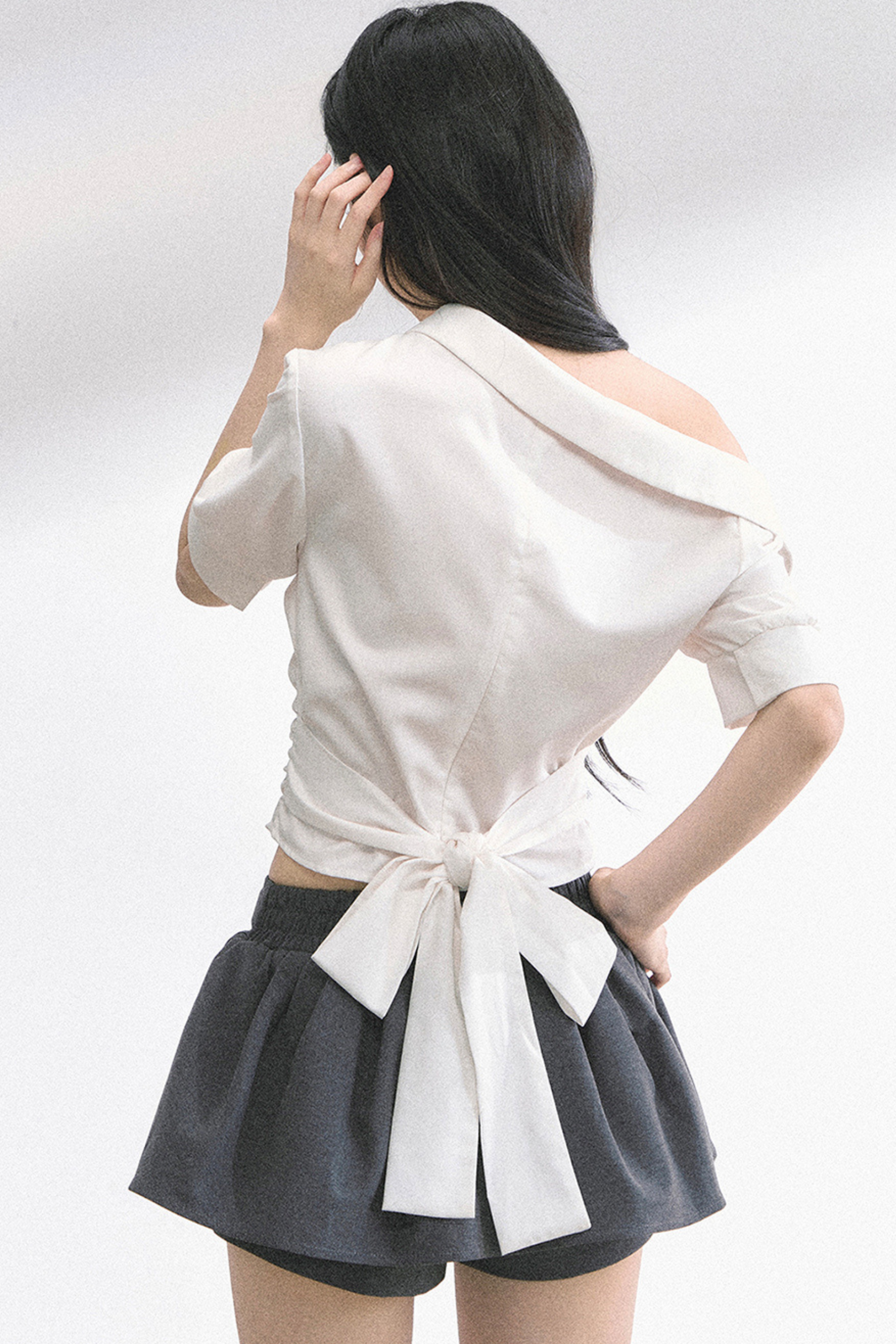 バッグリボンワンショルダートップス