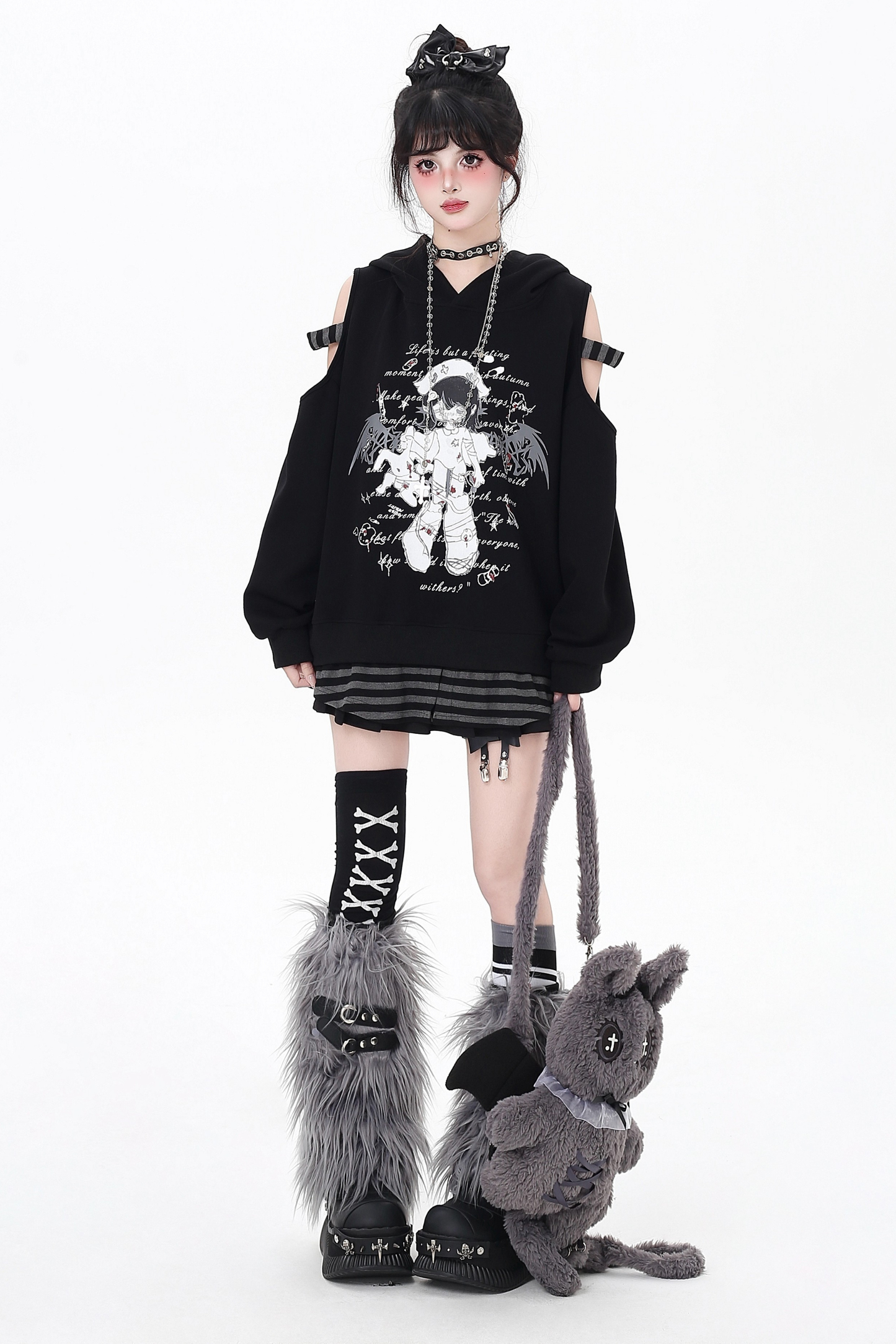 オフショルダールーズボーダートップス