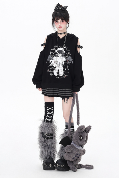 オフショルダールーズボーダートップス