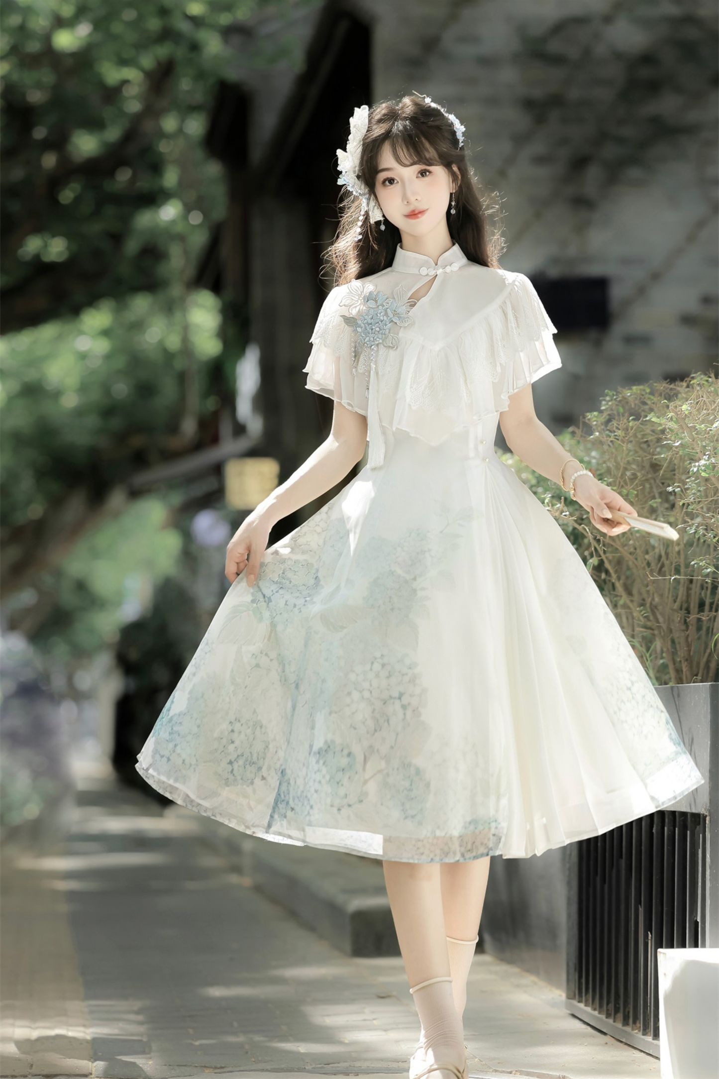 アジサイレターエレガントロリータサスペンダードレス+ショール