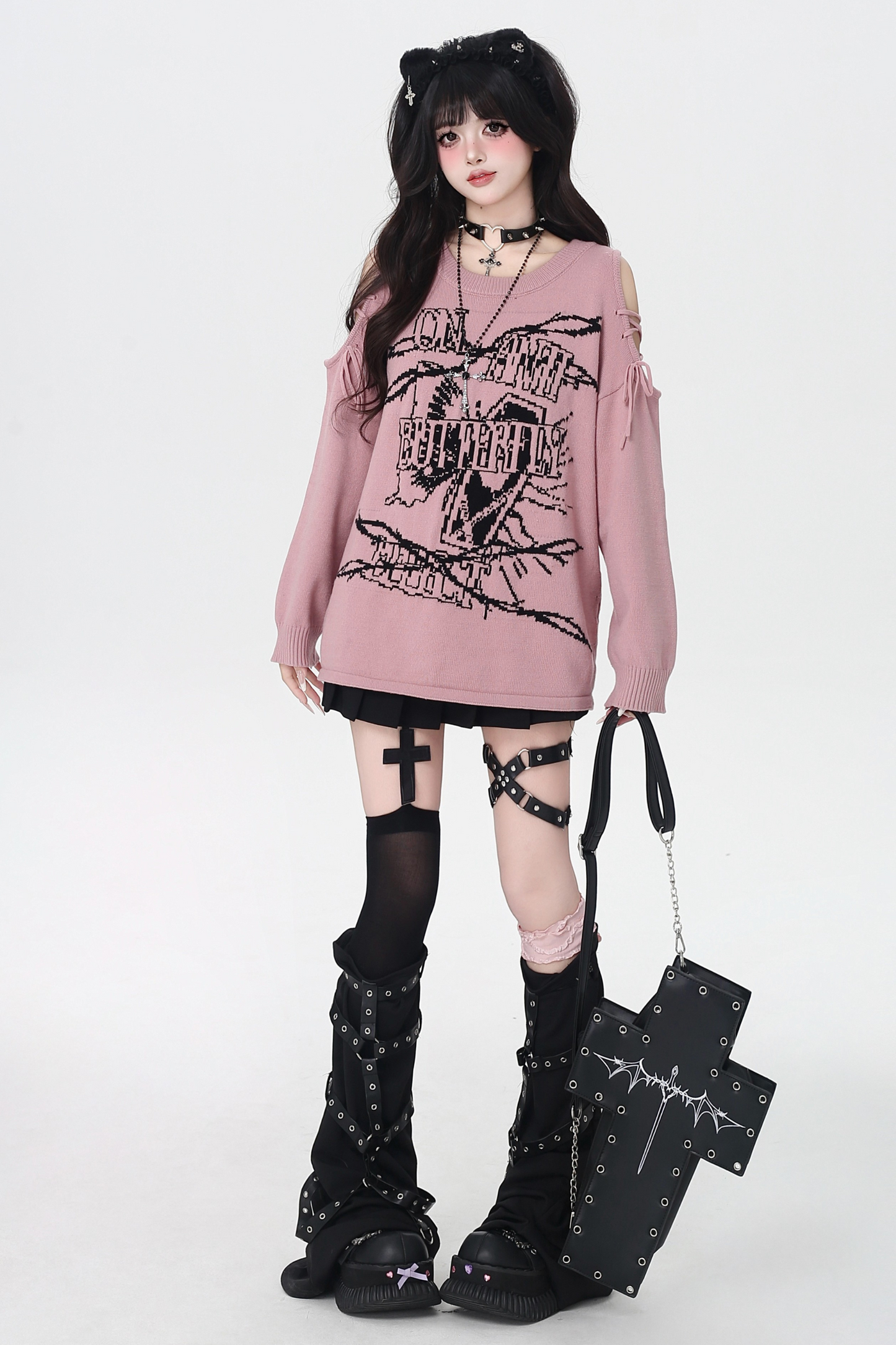 サブカルチャーロックガールルーズトップス