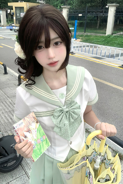 粉彩水手服上衣+裙子+絲帶