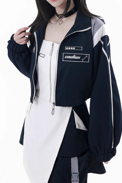 サブカルカーゴショートコート+ジャンパースカート+スカート +レッグウォーマー