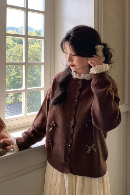 スウィートリボンニットカーディガン