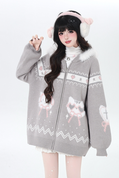 Snow Fair Island Cardigan + Leg Warmers