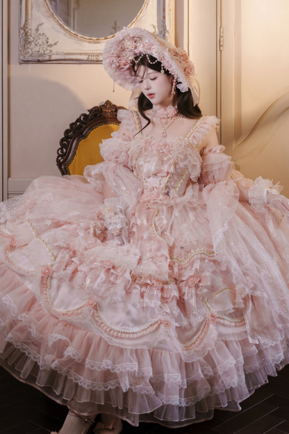 スイートフラワーゴージャスティーパーティーミディアムロリータドレス