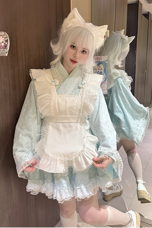 フルレースコットンエプロンサブカルチャースカート