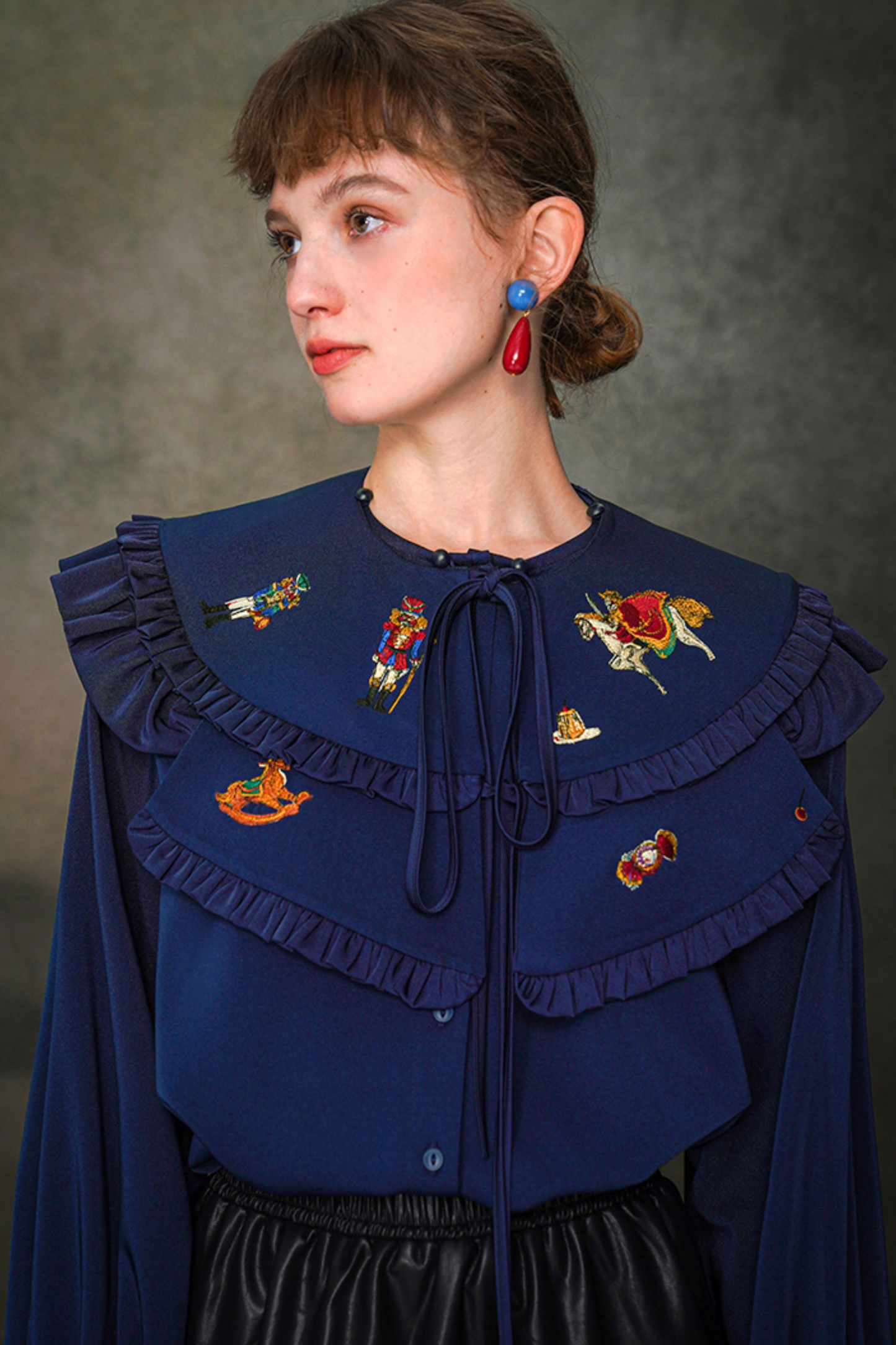 フレンチレトロショールデザインブラウス