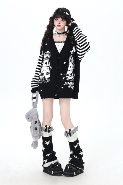 ダークボーダールーズオーバーニットカーディガン