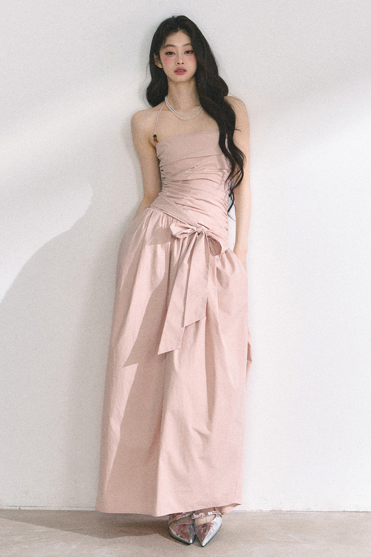 ホルターネックロングドレス