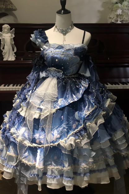 Jellyfish gradient fantasy dress + accessories