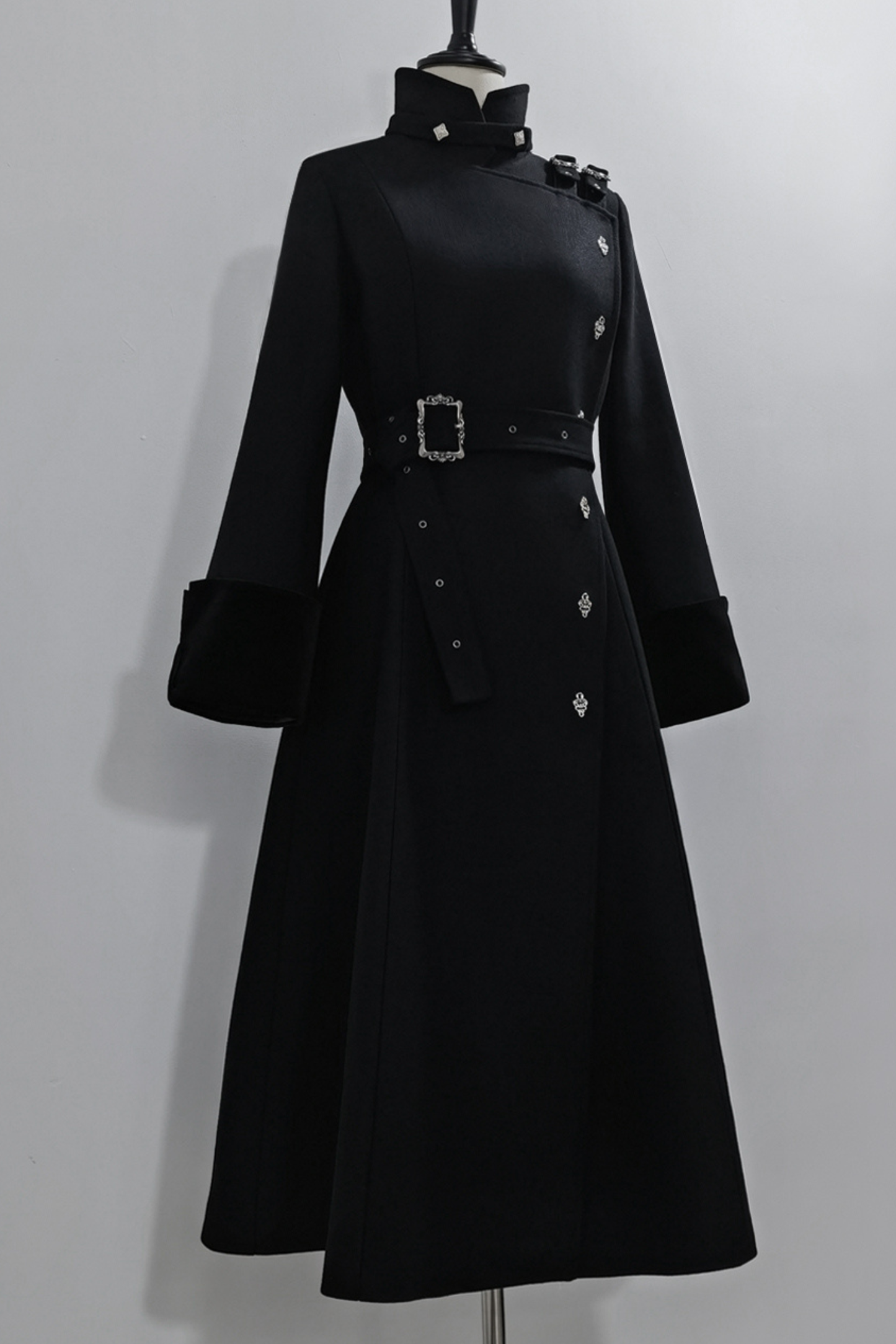 スタンドネック皇子ロングコート