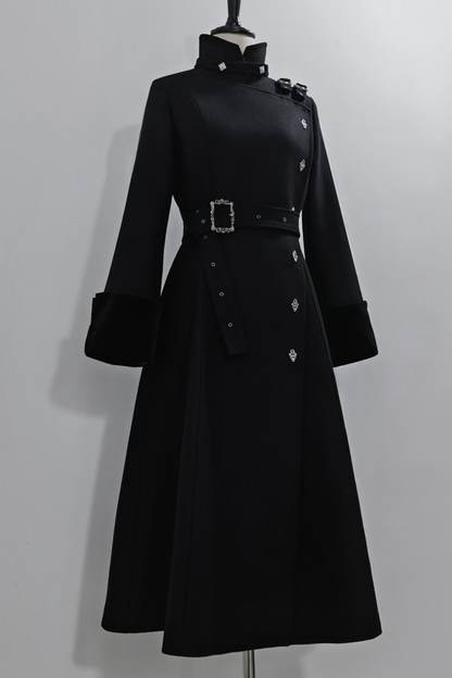 スタンドネック皇子ロングコート