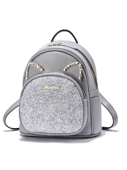 cat motif glitter backpack