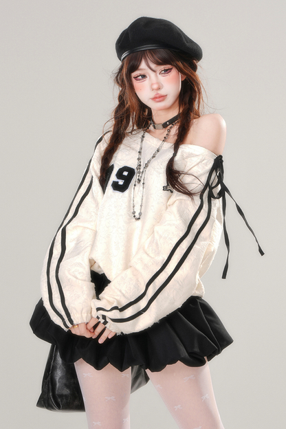 オフショルダースウェットワンピース