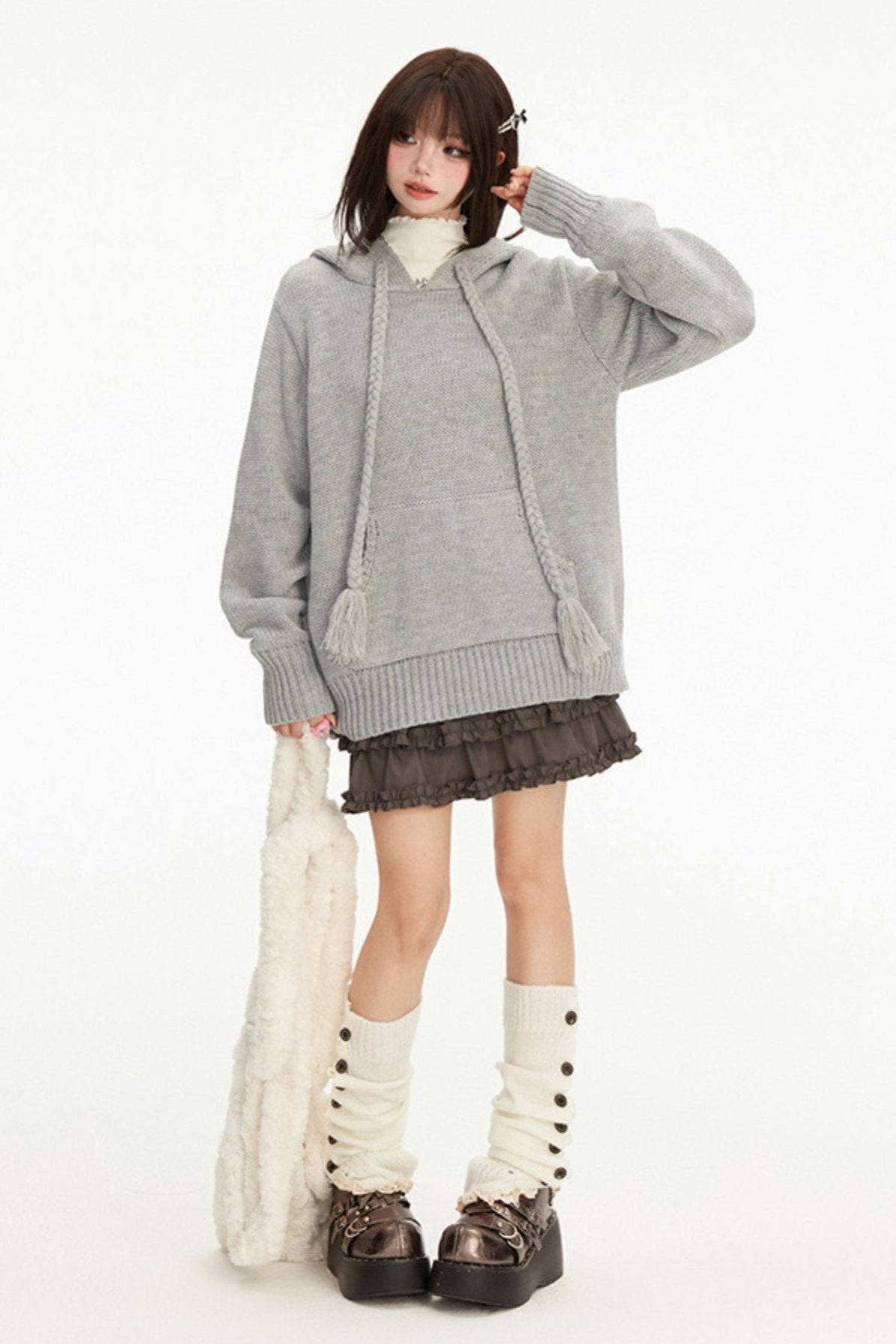 Grayfood knit pullover jacket