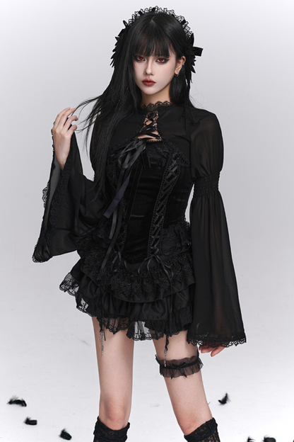 ゴーストガールゴシックパフィースカート＋キャミソール＋ショートアウター