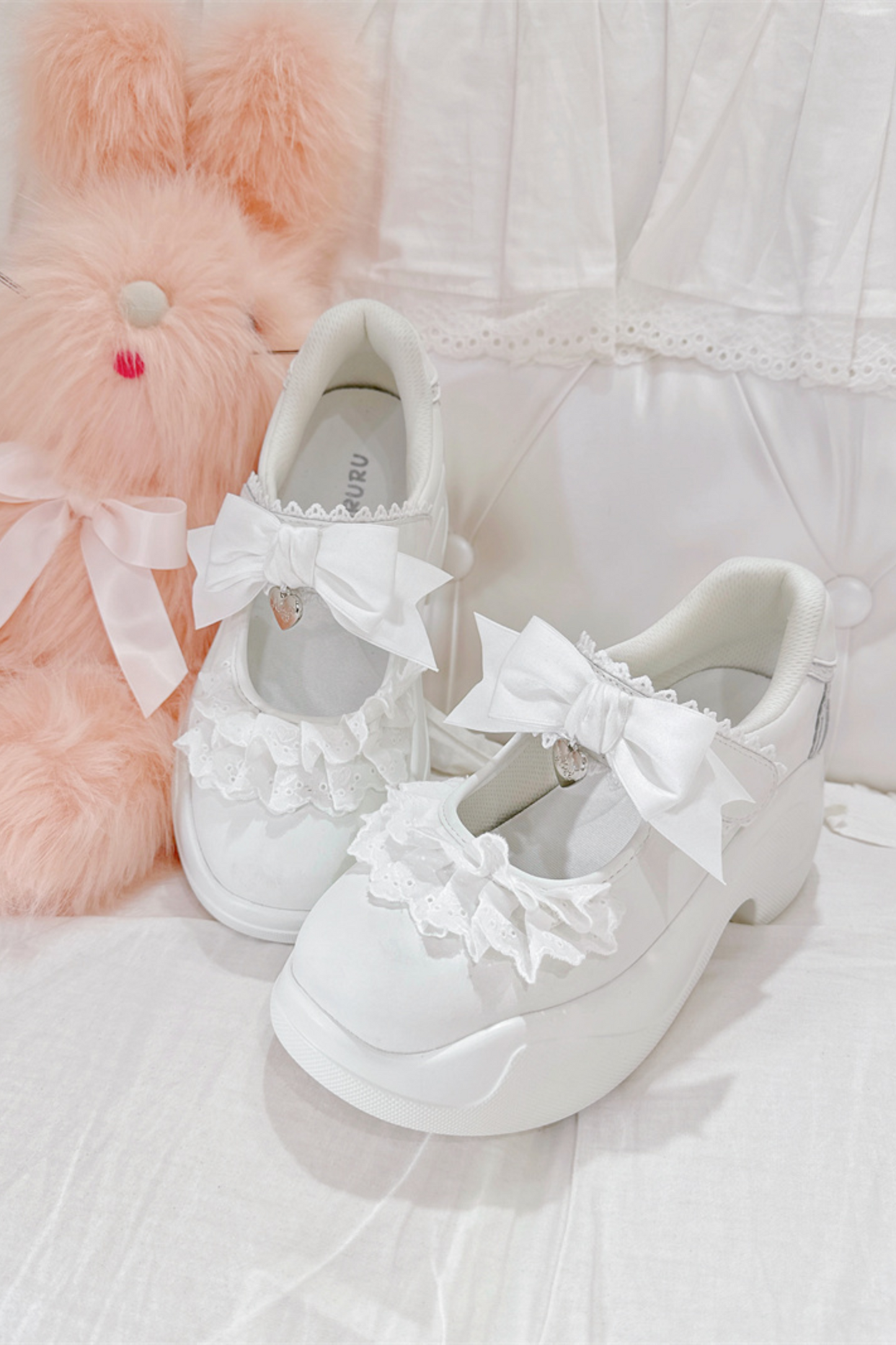 Girly Lace Ribbon Sneakers