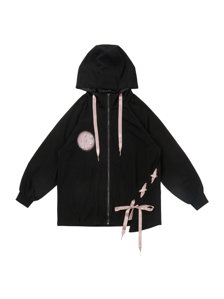 Pink ribon decoration Hoody Jewel Jacket & Setup