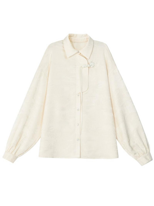 China Solid Collar Volume Sleeve Shirt