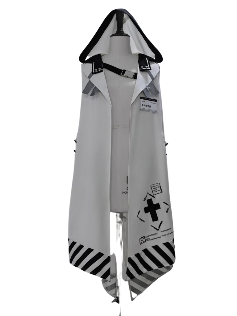 帅气的线条裙设计斗篷套装 [连帽斗篷 + 衬衫 + 裙子 + 单肩斗篷]。