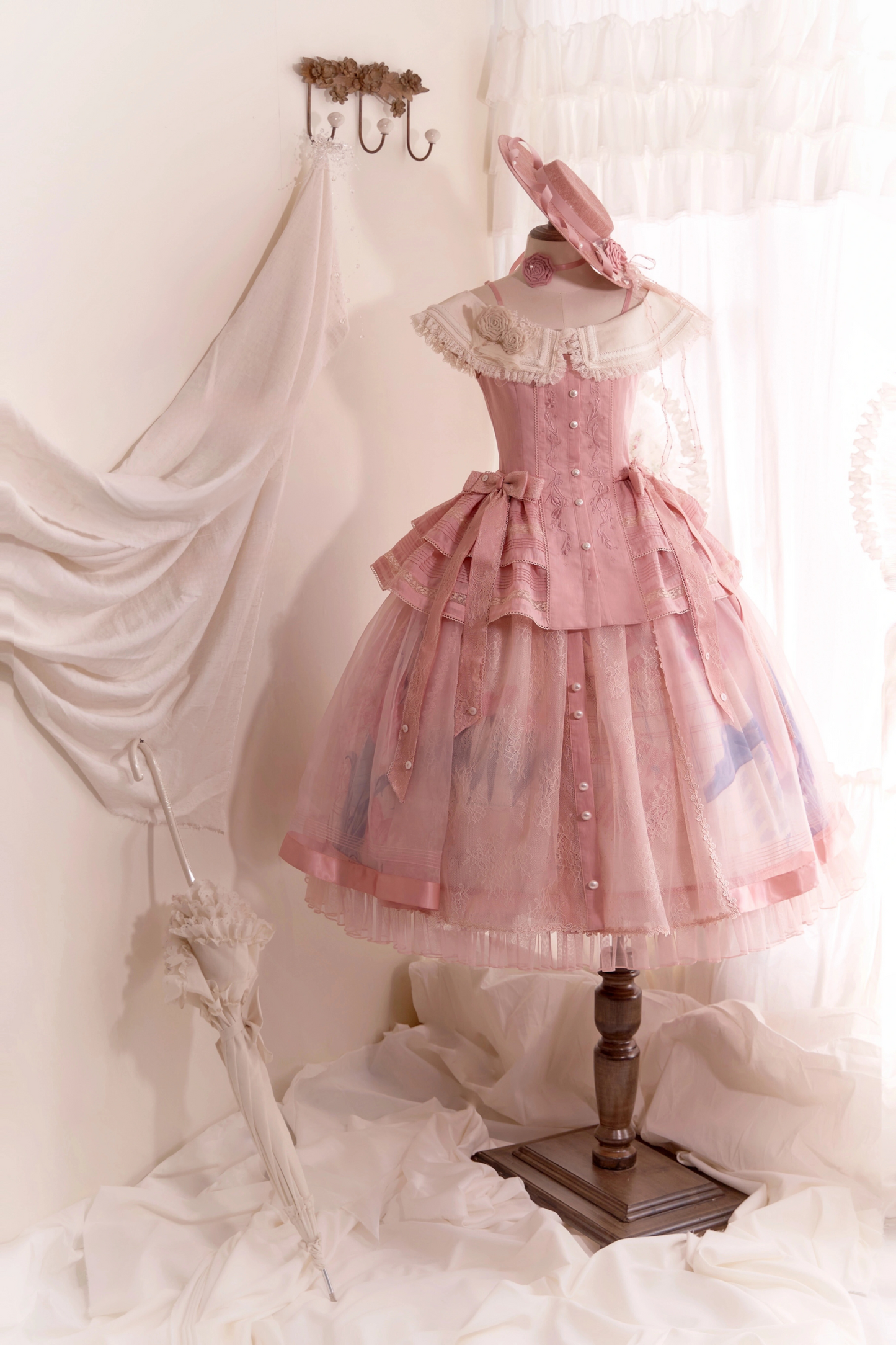 [Reservation product] French Rose Elegant Split Princess Dress Suit