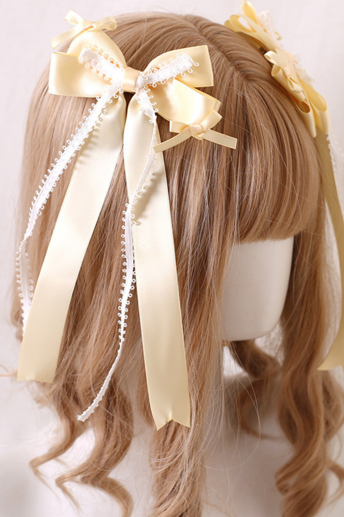 Milk Yellow Silk Satin Ballet Lolita Hair Accessories