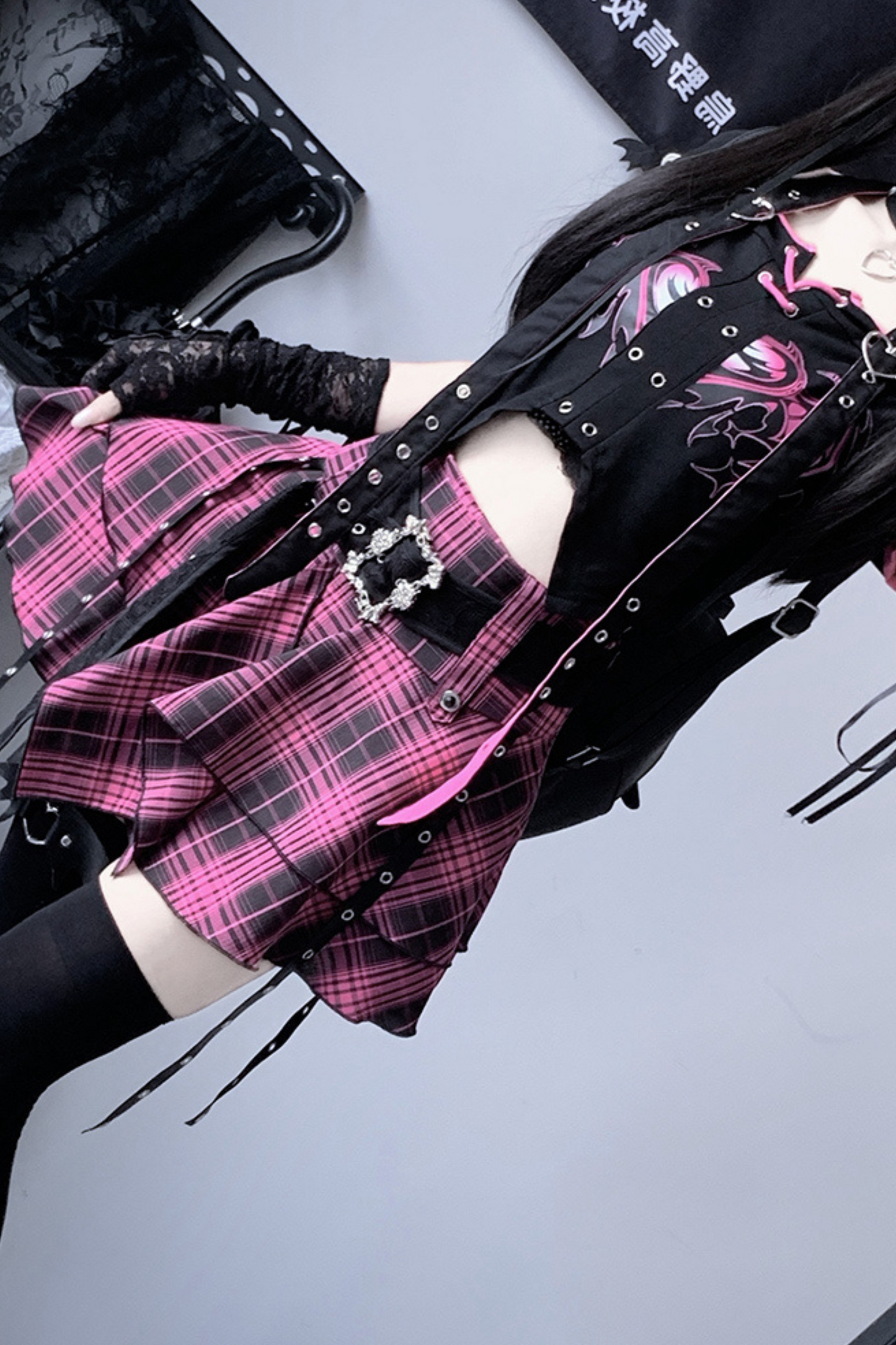 Subculture Rock Top + Check Skirt