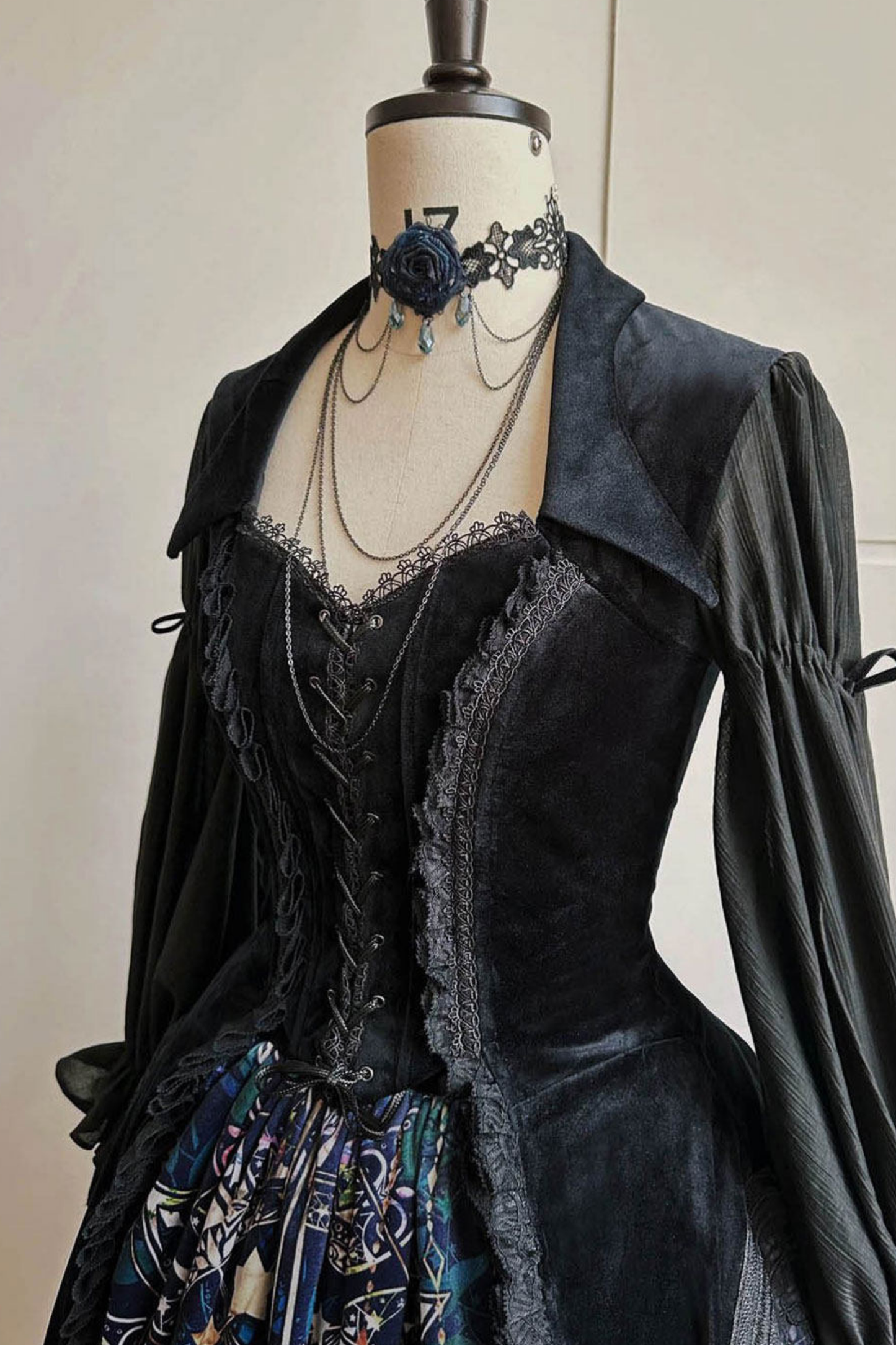 Gothic Lolita Jumper Skirt + Dark Top + Girdle