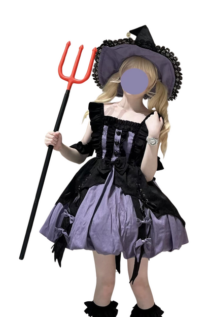 [Reservation deadline on October 5] Little Witch Halloween Bud Dress Set + Witch Hat