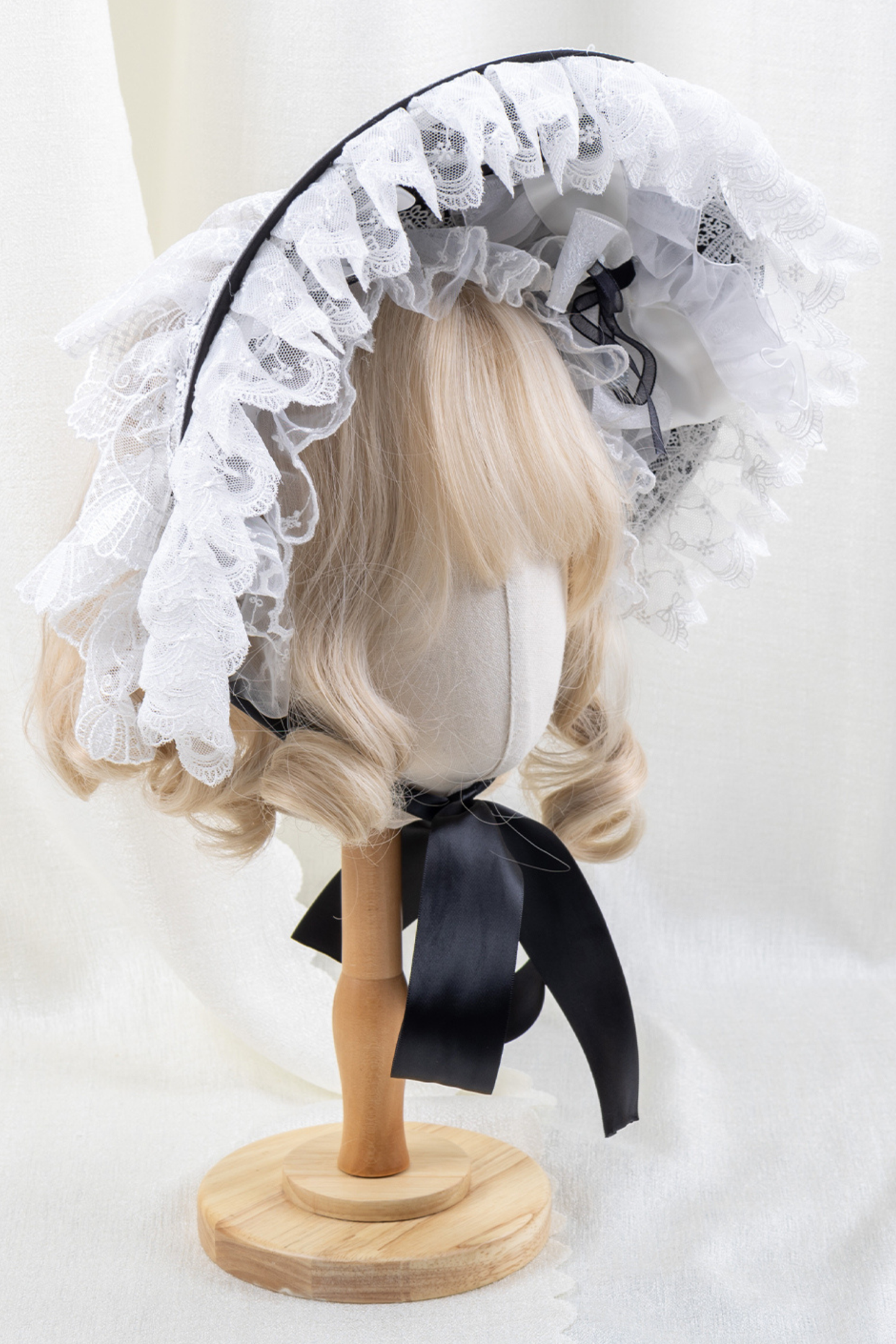 エレガントロリータボンネット+ヘアバンド+リボンクリップ+ハットクリップ+スリーブ