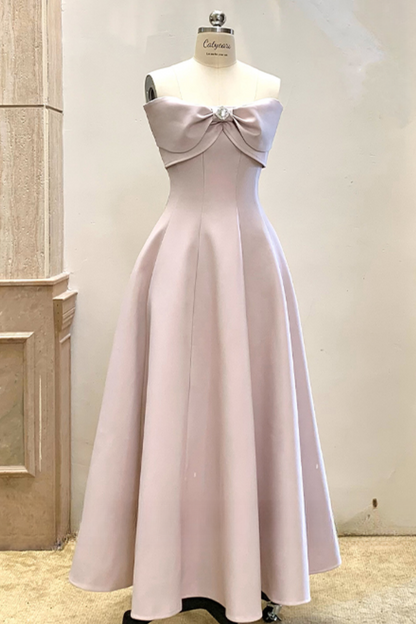 オフショルダーリボンショートフレアドレス＋ロングフレアドレス