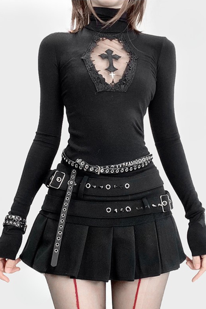 ゴシッククロスハイネックトップス