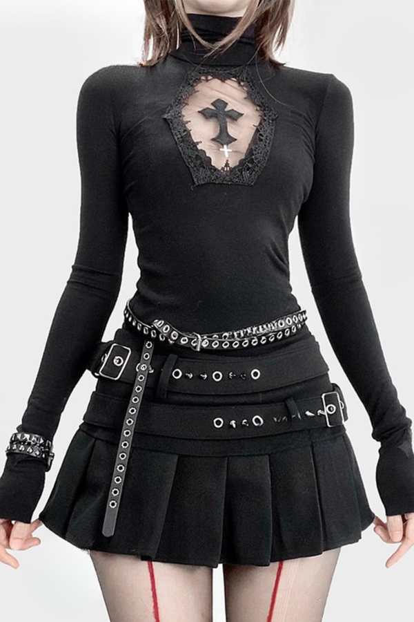 ゴシッククロスハイネックトップス