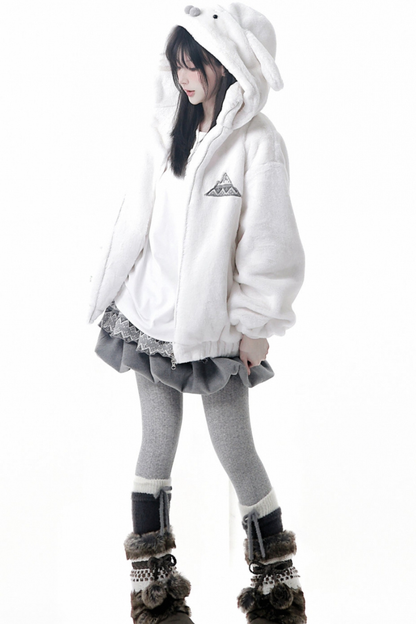 ファーベルベットコート+トップス+パンツ+スカート