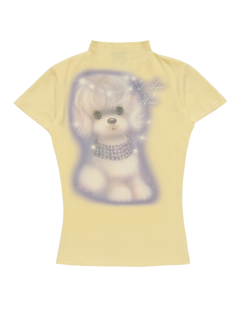 Little Dog Print Dopamine Hot Girl T-Shirt